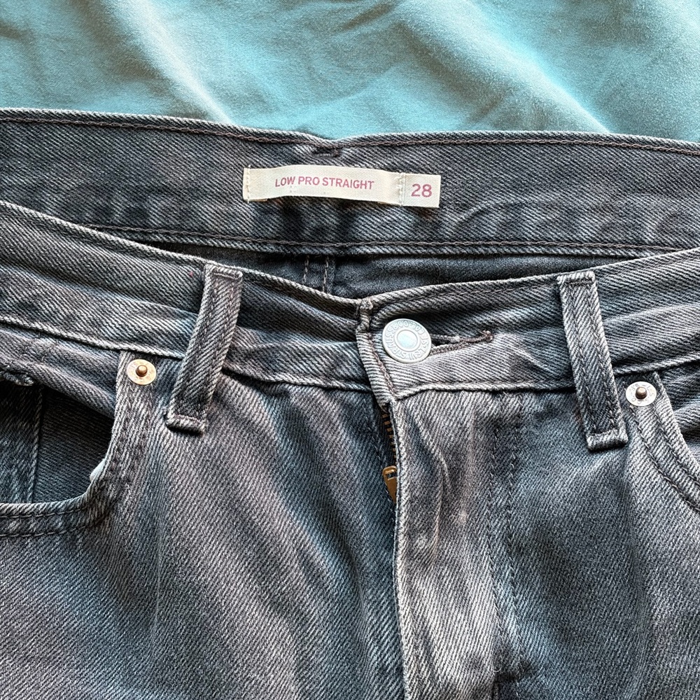 Low Pro Straight Slouchy Jeans - Black Wash